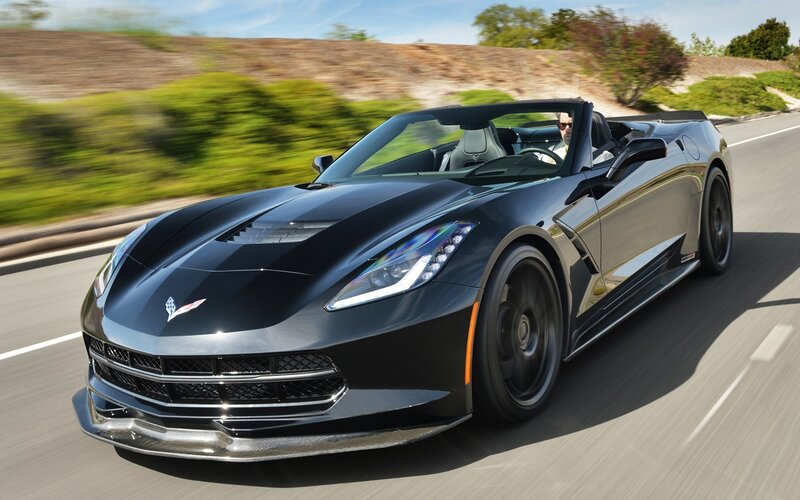 Black Corvette Convertible — Dynamic, Afternoon
