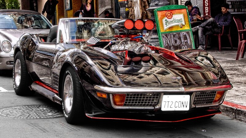 Black Corvette Convertible — Urban