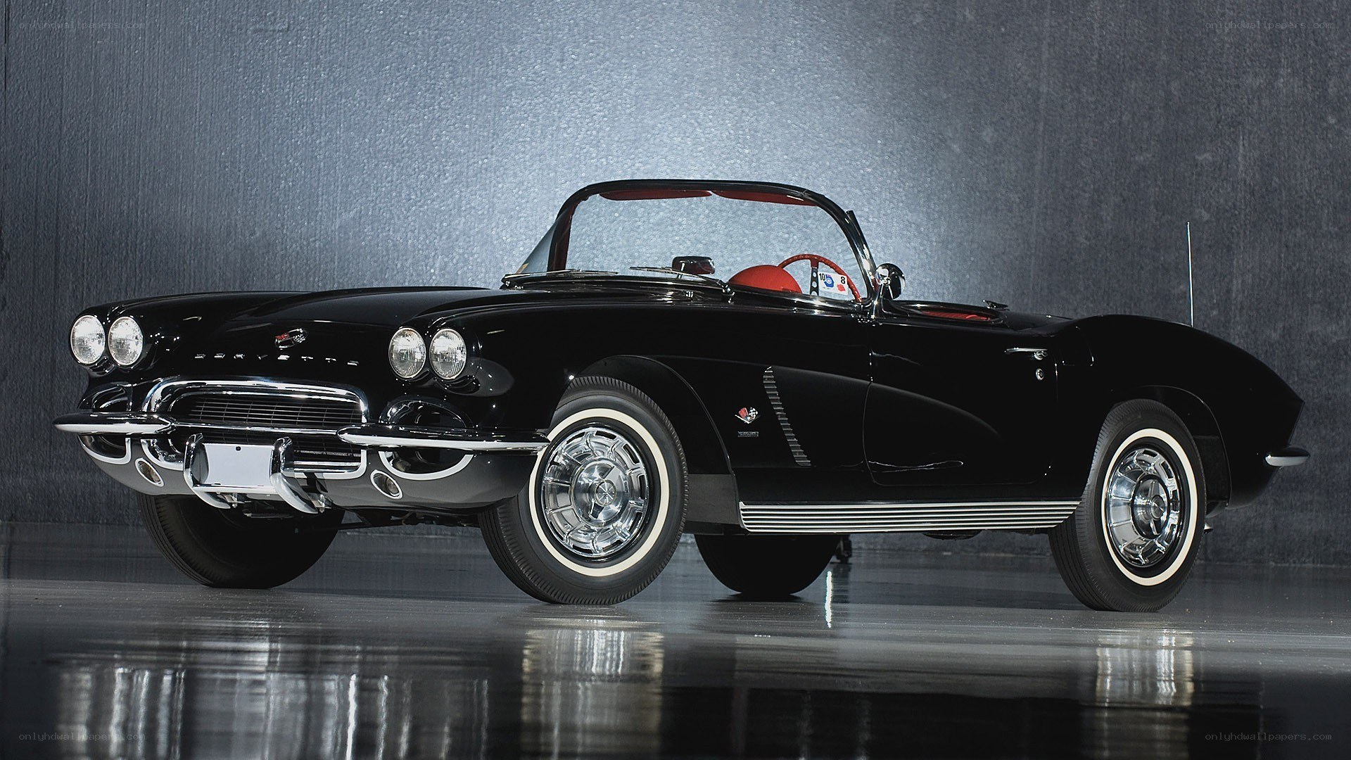 Black Corvette convertible