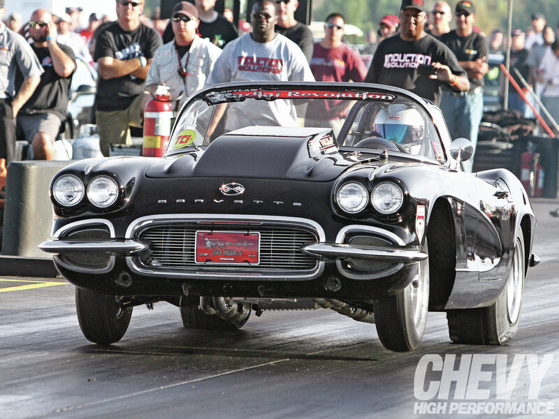 Black Corvette Drag Car