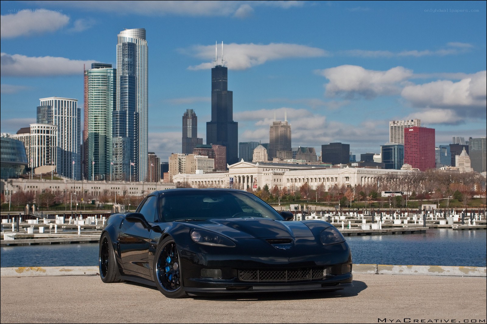 Black Corvette in Chicago
