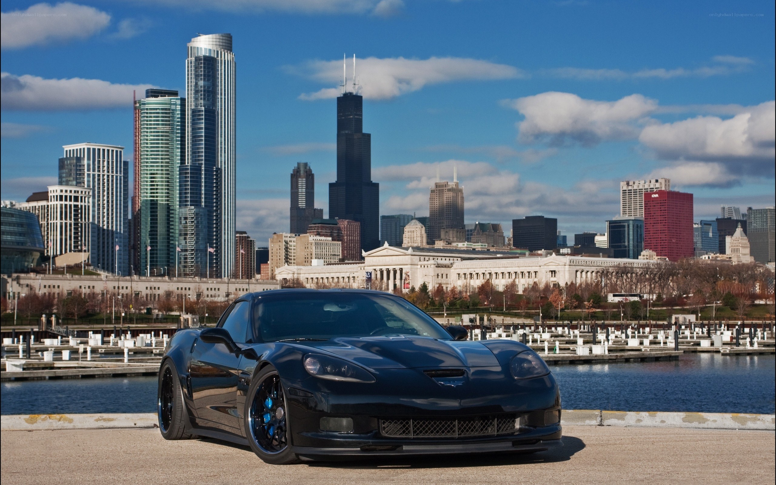 Black Corvette in Chicago