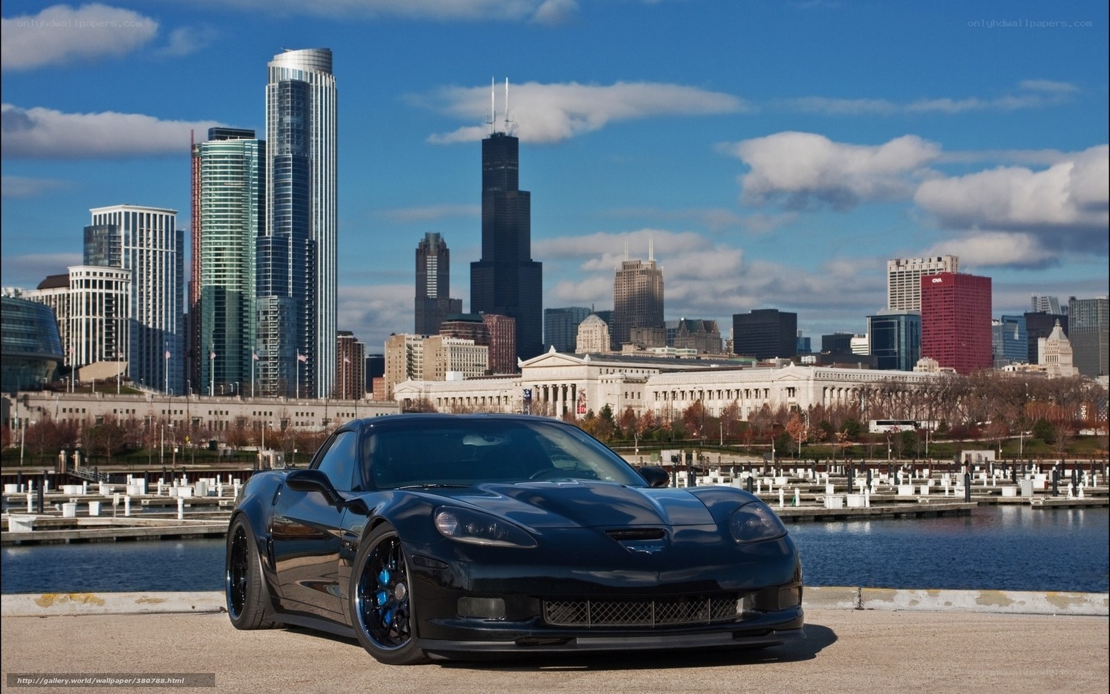 Black Corvette in Chicago