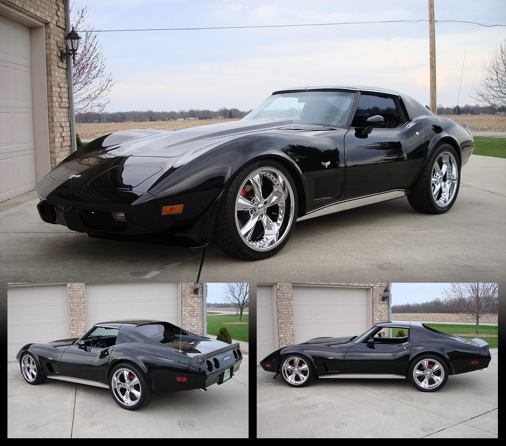 Black Corvette in driveway