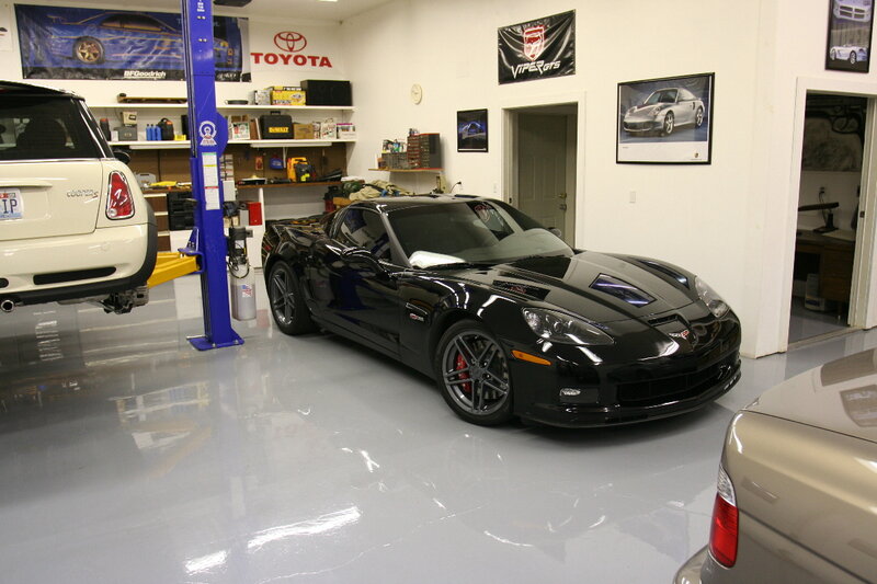 Black Corvette in Garage — Clean