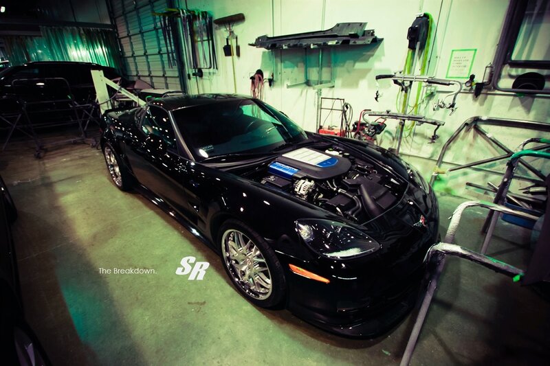 Black Corvette in Garage — Industrial