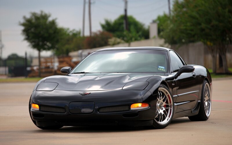 Black Corvette sports car