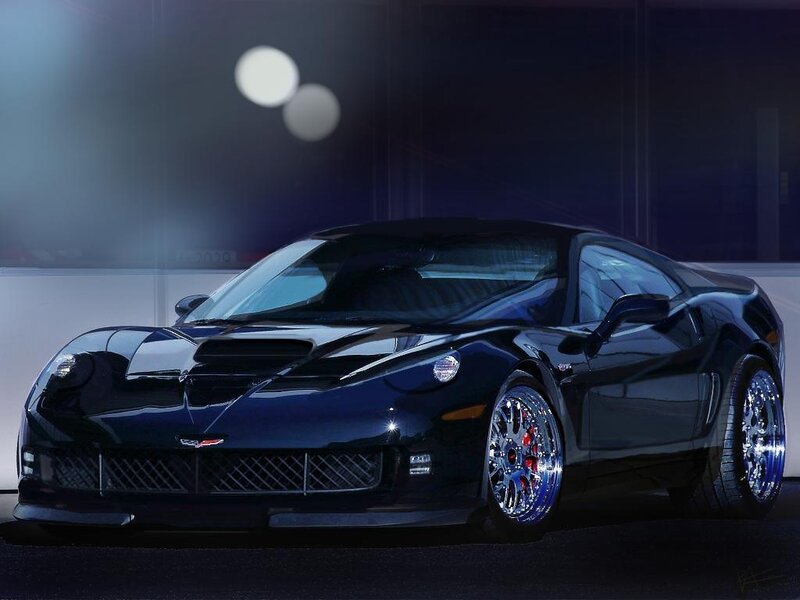 Black Corvette sports car