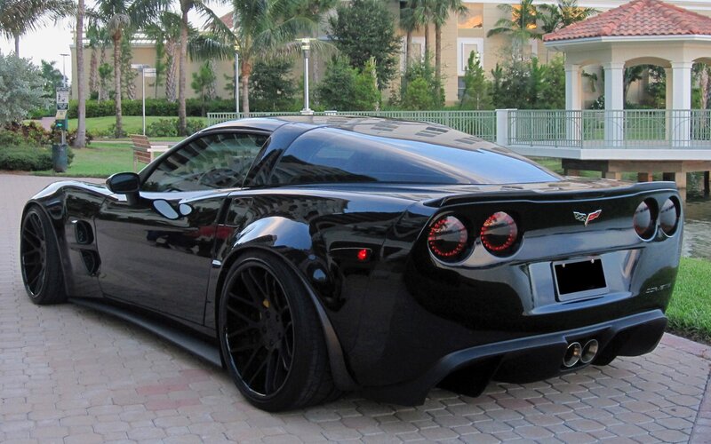 Black Corvette sports car