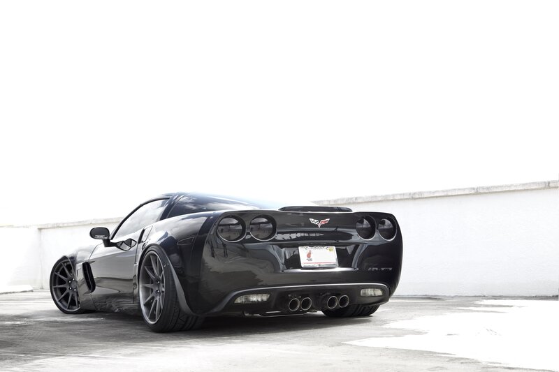 black corvette sports car