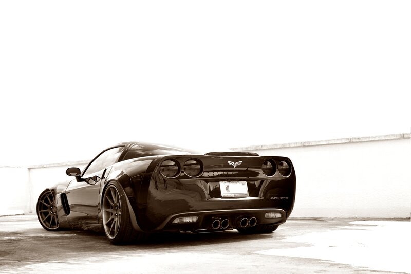 black corvette sports car