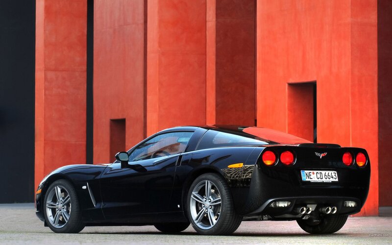 Black Corvette sports car