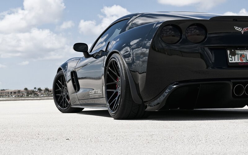 Black Corvette sports car
