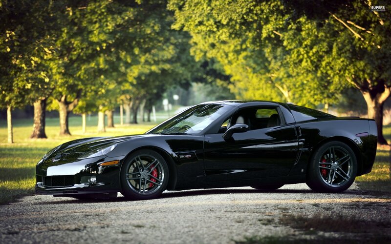 Black Corvette sports car