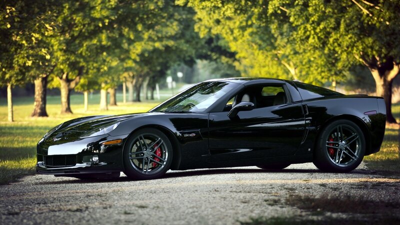Black Corvette sports car