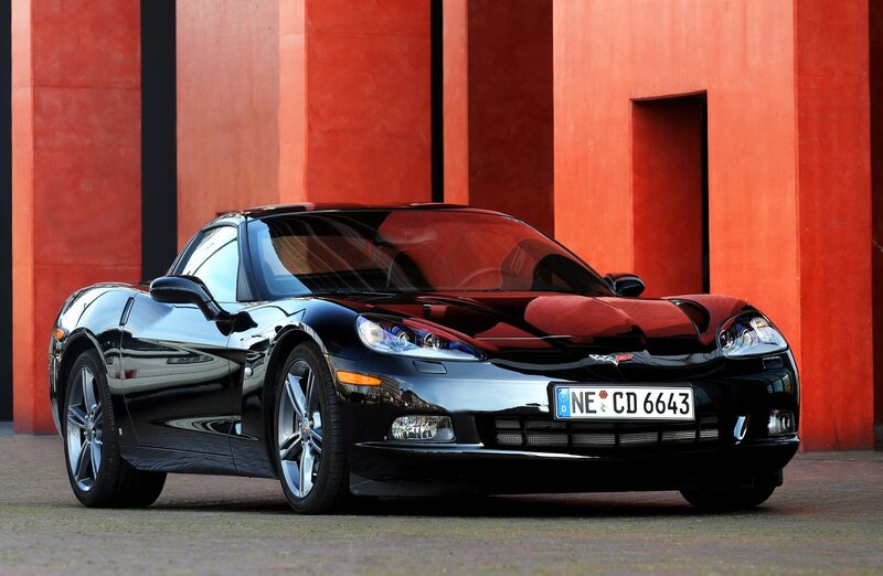 Black Corvette sports car