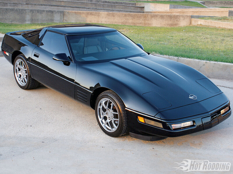 Black Corvette Sports Car — Calm, Sunset