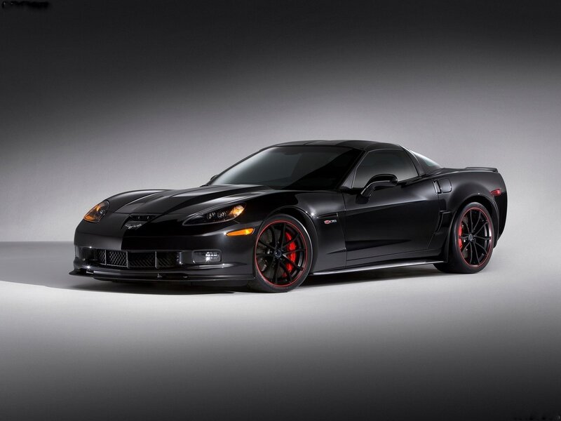 Black Corvette Sports Car — Dramatic, Photograph, Wheels