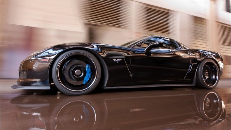 Black Corvette Sports Car — Dynamic