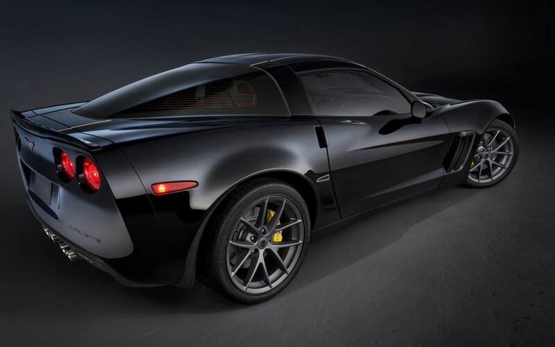 Black Corvette Sports Car — Taillights