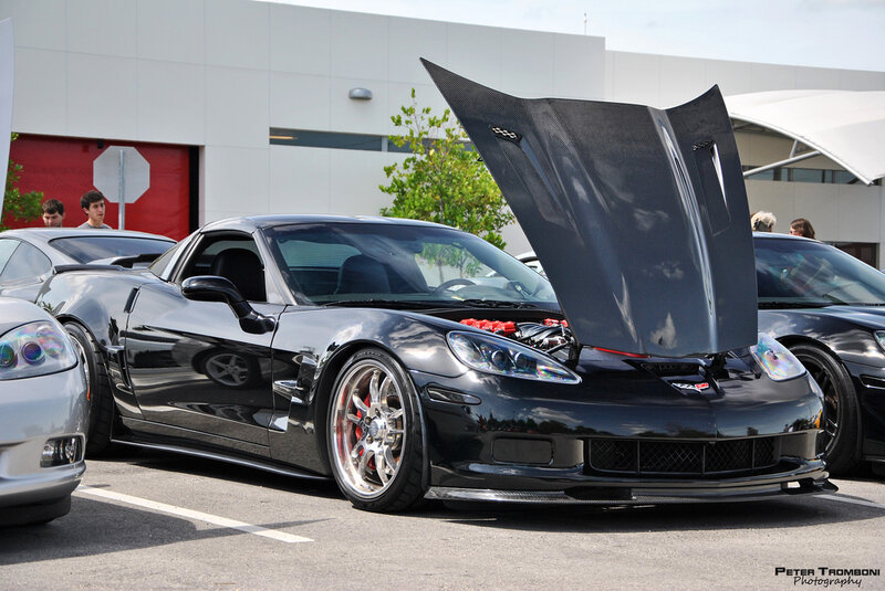 Black Corvette with Open Hood — Outdoor
