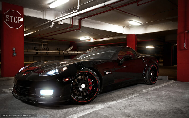 Black Corvette Z06 — Dramatic, Night
