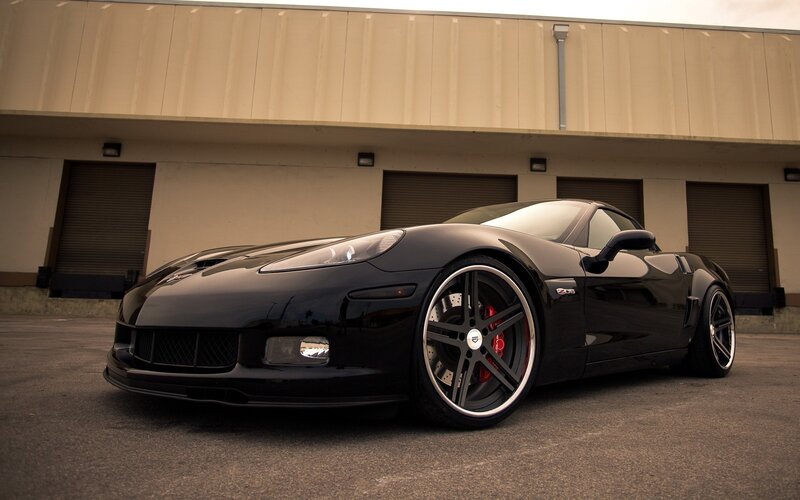 Black Corvette Z06 sports car