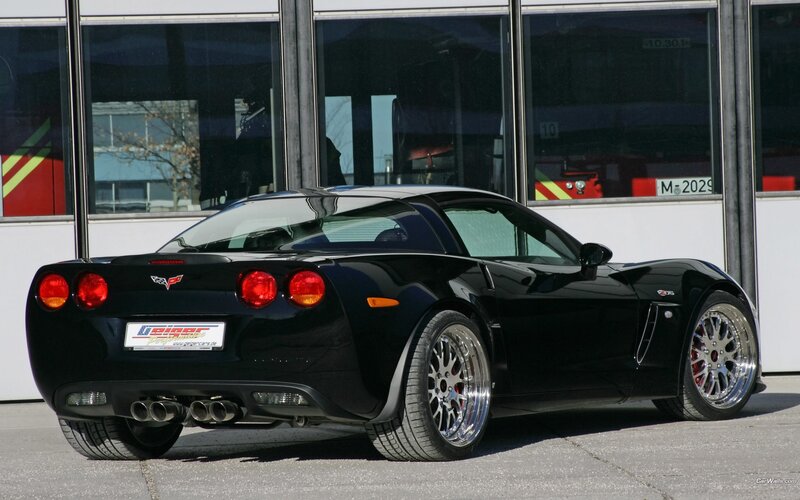 black corvette z06 sports car