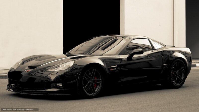 black corvette z06 sports car