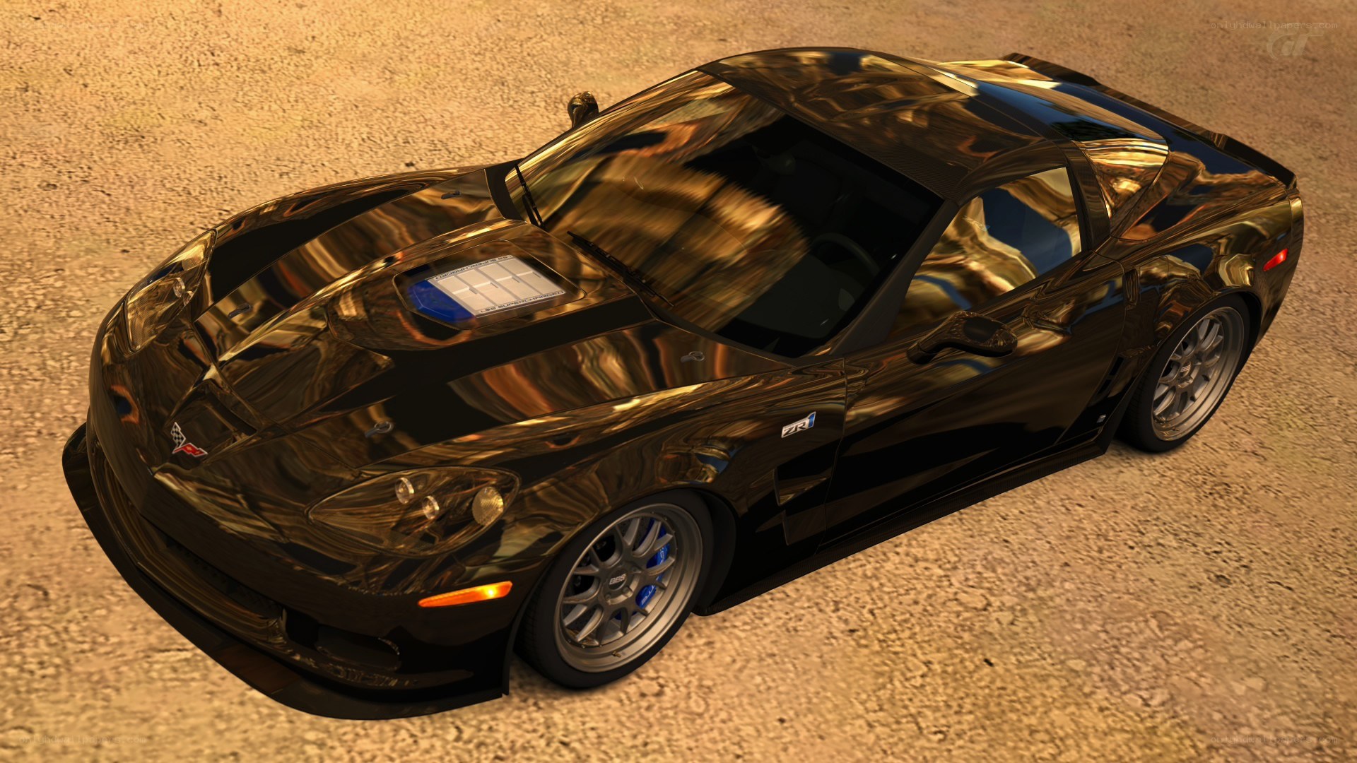 black corvette zr1 car