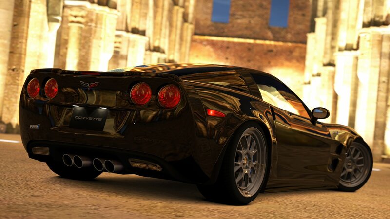 Black Corvette ZR1 in Rome