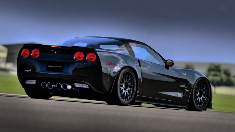 Black Corvette ZR1 on track