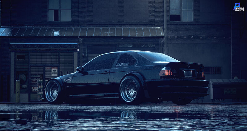Black Coupe Car — Blue, Dark