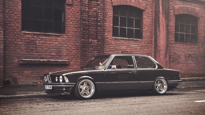 Black Coupe Car — Brown, Dramatic, Photograph