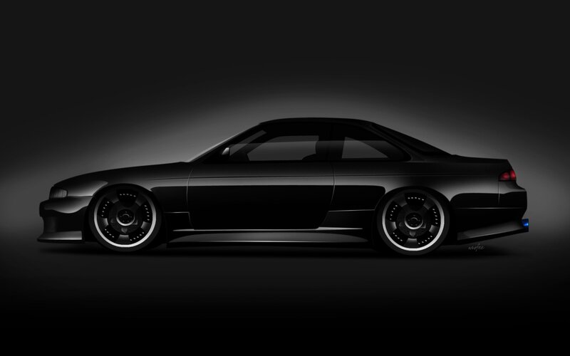 Black Coupe Car — Dramatic, Digital Art