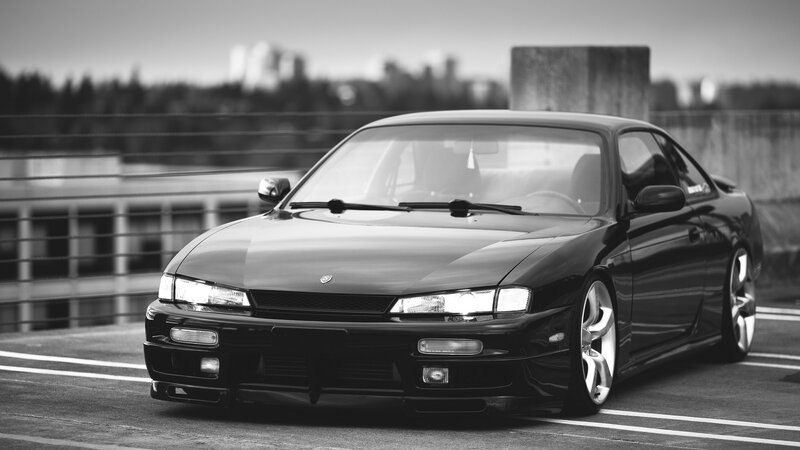 Black Coupe Car — Dramatic, Photograph, Road