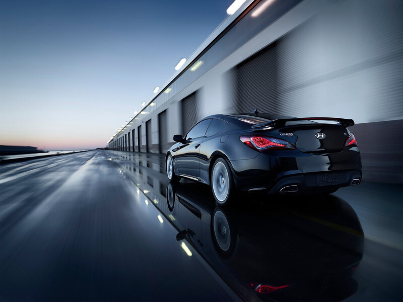 Black Coupe Car — Dramatic, Sunset, Photograph, Building