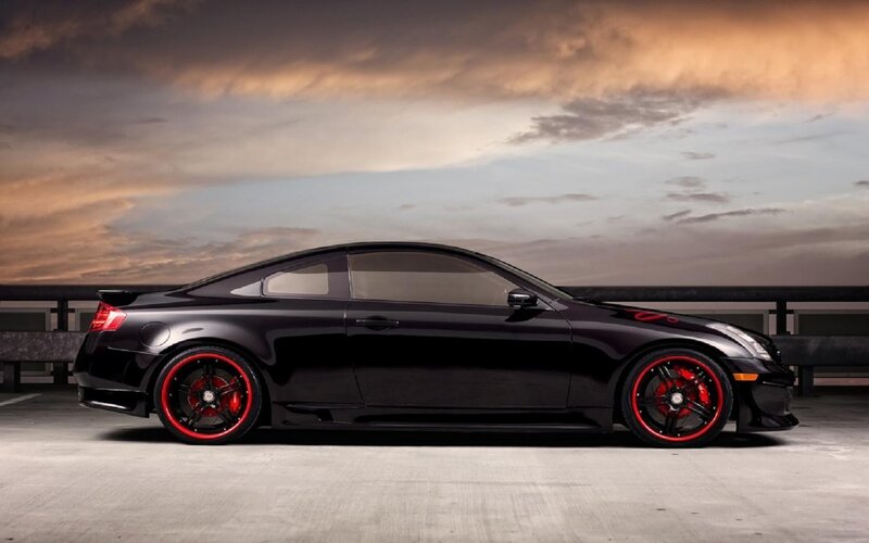 Black Coupe Car — Dramatic, Sunset