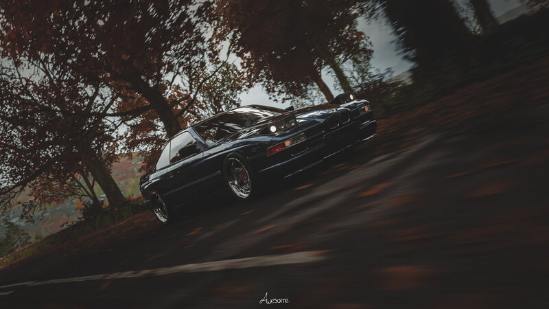 Black Coupe Car — Dynamic, Autumn