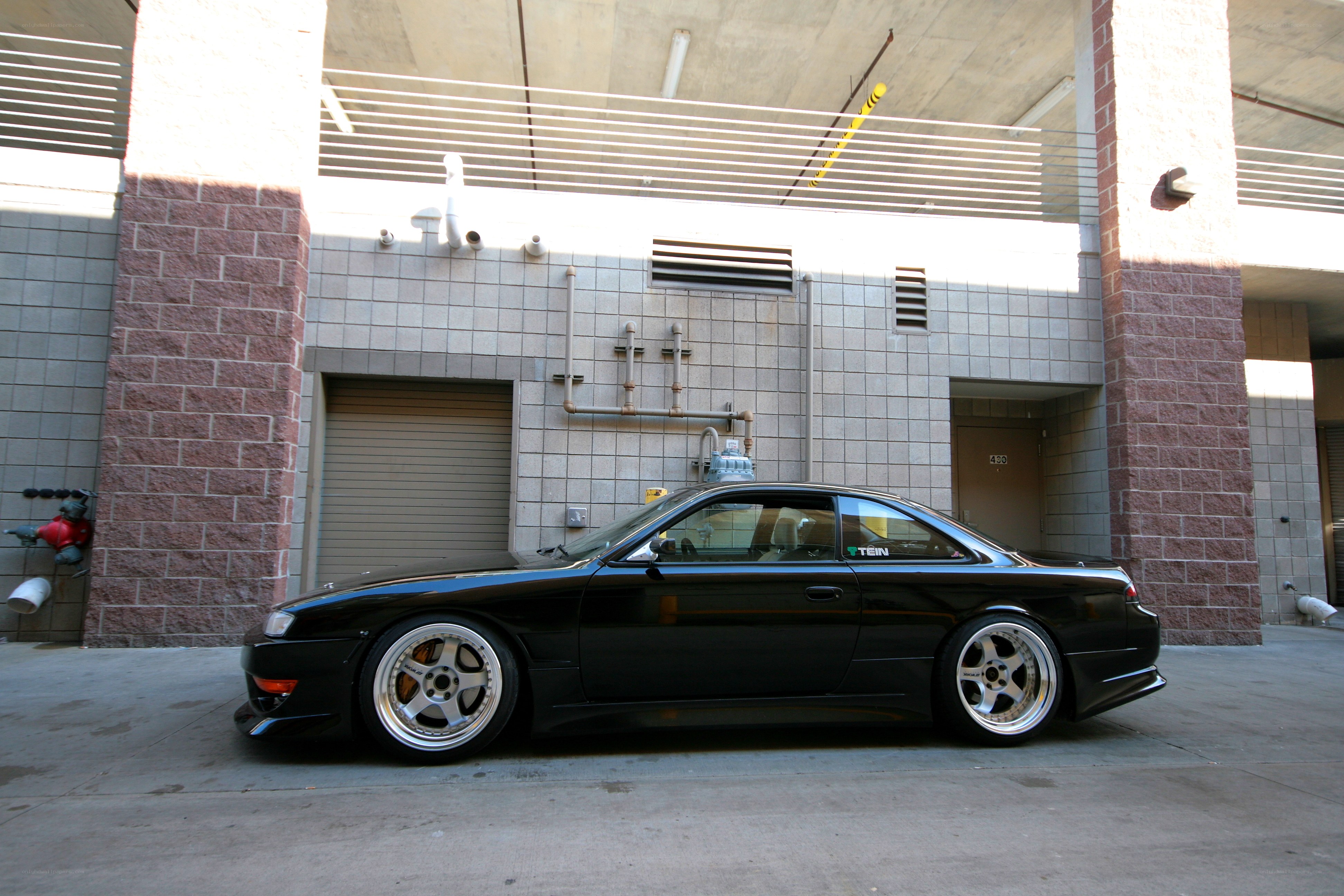 black coupe car parked