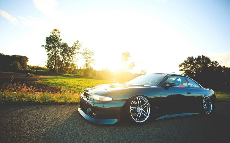 Black Coupe Car — Serene, Sunset