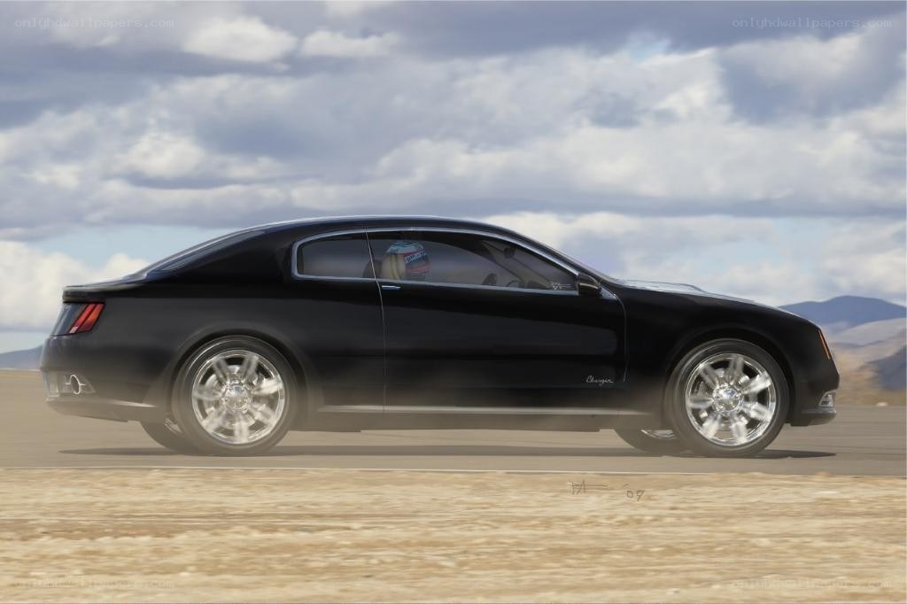 Black coupe on desert road