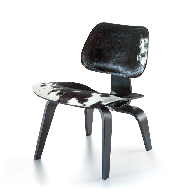 black cowhide chair