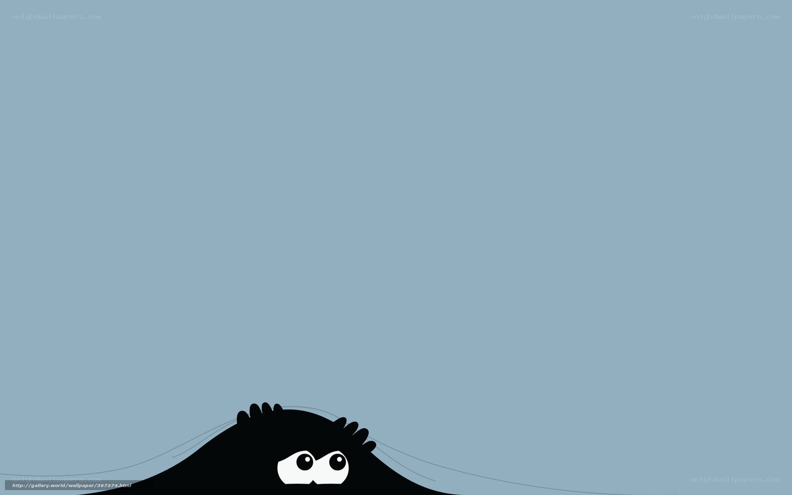 black creature peeking from below