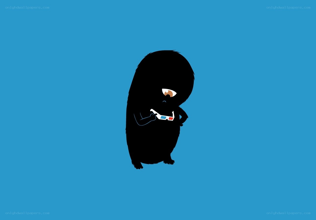 black creature with 3d glasses