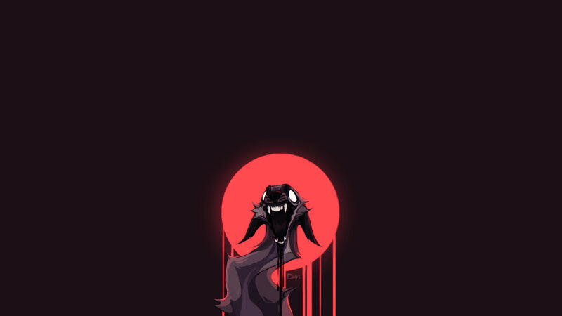 Black Creature with Red Circle