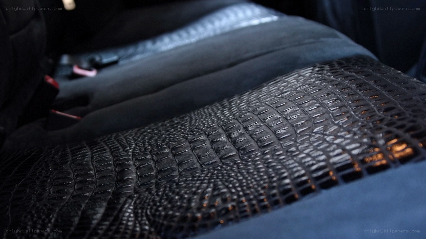 black crocodile leather car seat