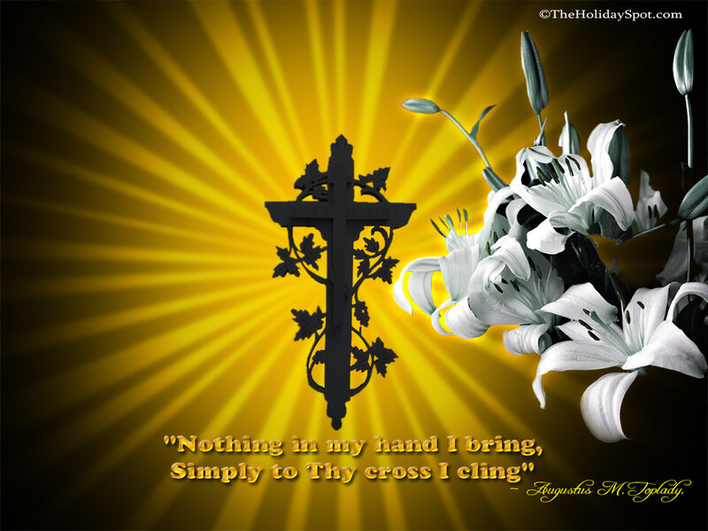 Black Cross with Lilies