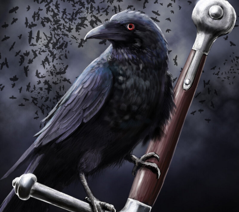 Black Crow on Sword