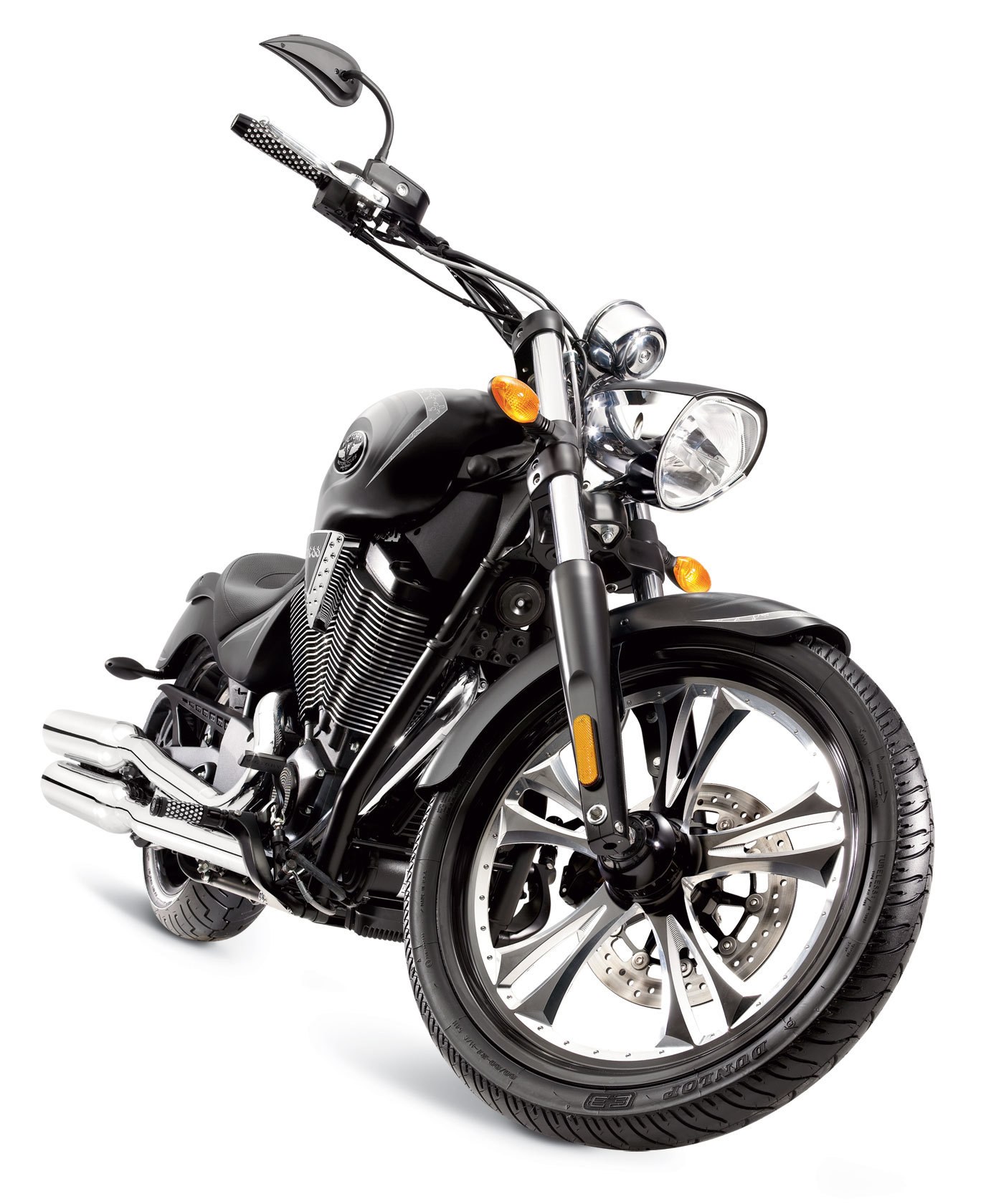 black cruiser motorcycle